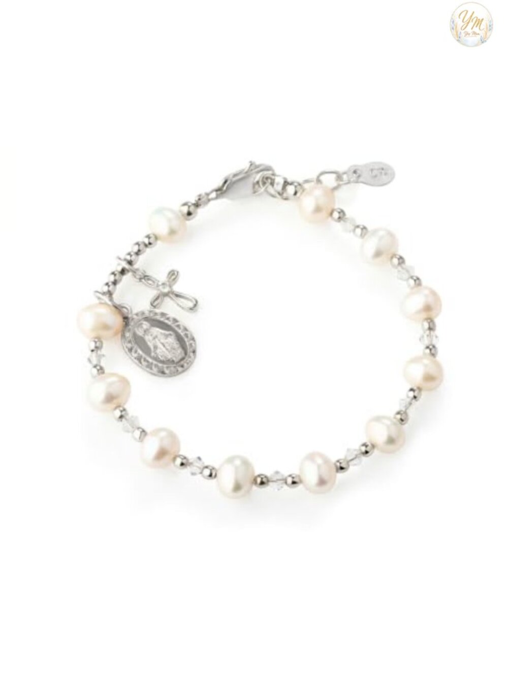 Girls Rosary Bracelet .925 Sterling Silver First Communion Keepsake Gift